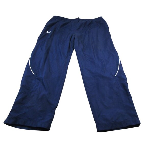 Under Armour Track Pants Mens 3XL Navy Mesh Lined Loose Fit Drawstring Ankle Zip - Picture 1 of 8